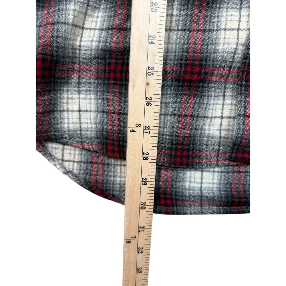 Vtg Pendleton Men 100% Virgin Wool Flannel Red Black Plaid Large - Picture 6 of 6